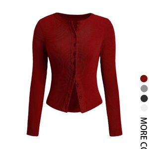 Ribbed Button Front Blouse